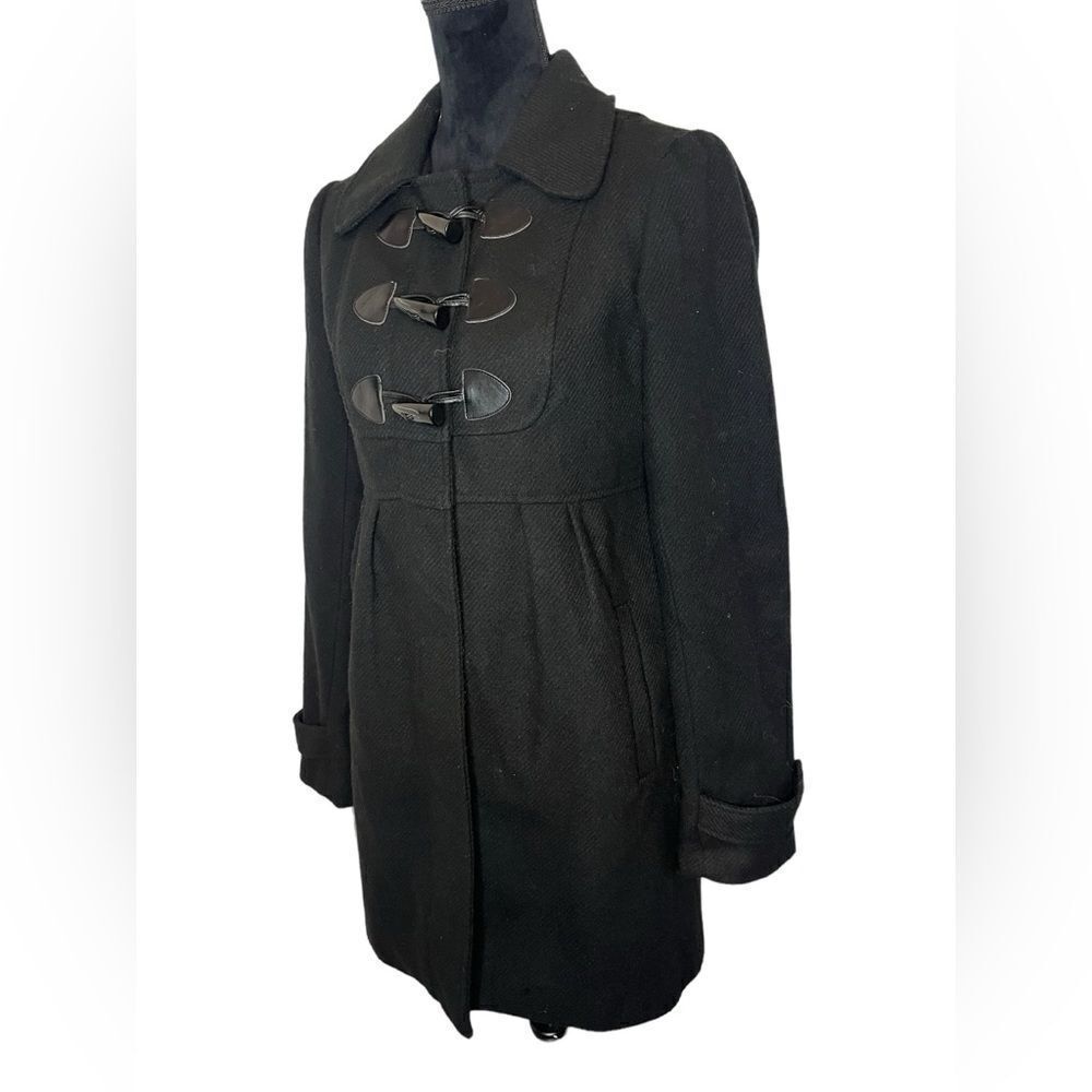JACK WOMENS BLACK TOGGLE CLOSURE DRESS COAT WOMENS SIZE MEDIUM CLASSIC COAT - Picture 8 of 11